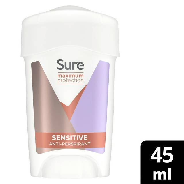 Sure Women Maximum Protection Cream Anti-Perspirant Cream Stick Deodorant, Sensitive 45ml