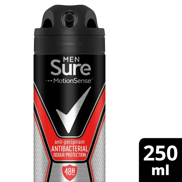 Sure Men Antibacterial Odour Protection Anti-Perspirant Deodorant Aerosol 250ml