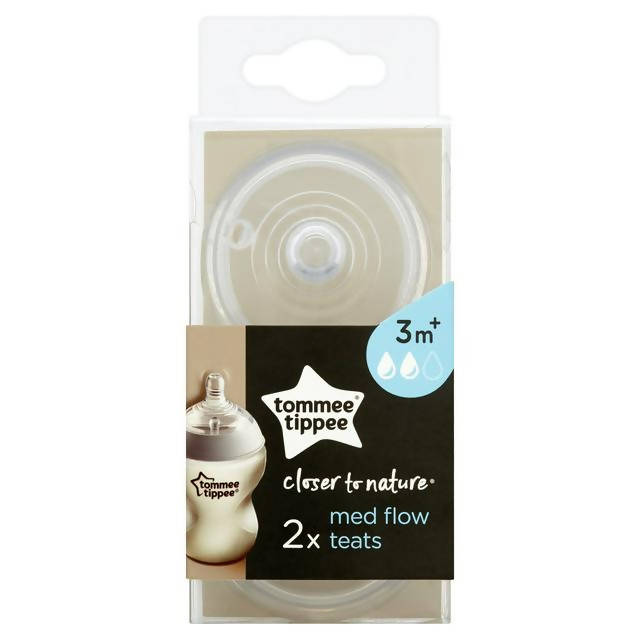 Tommee Tippee Closer To Nature Easy-Vent Teat, Medium Flow x2