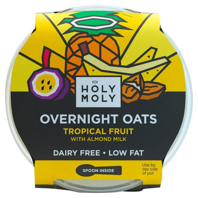 Holy Moly Overnight Oats Tropical Fruit with Almond Milk 125g