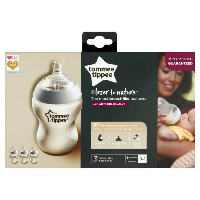 Tommee Tippee Closer To Nature Bottle x3 260ml