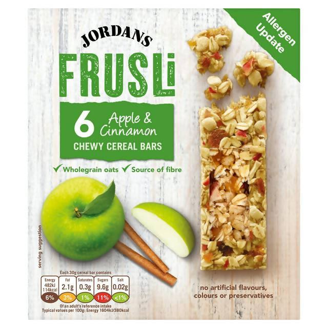 Jordans Frusli Apple & Cinnamon Chewy Cereal Bars 6x30g